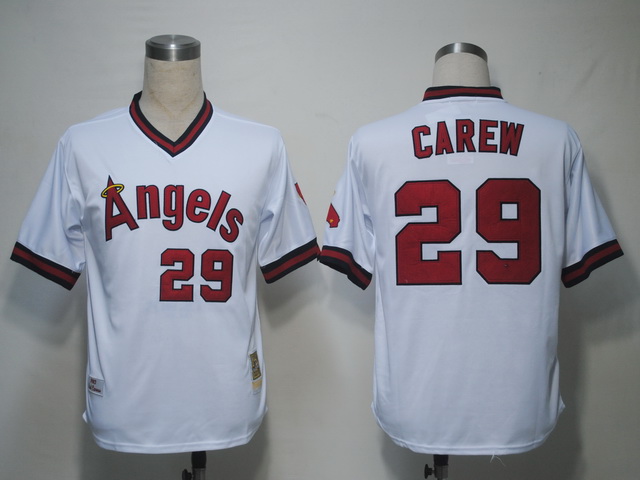 Mitchell And Ness Angels Of Anaheim #29 Rod Carew White Stitched Jersey