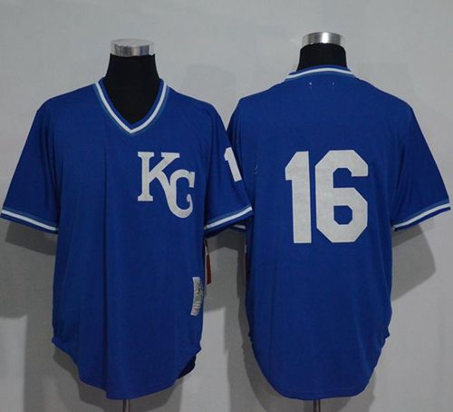 Mitchell And Ness 1989 Royals #16 Bo Jackson Blue Throwback Stitched Jersey