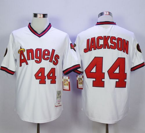 Mitchell And Ness Angels Of Anaheim #44 Reggie Jackson White Stitched Jersey