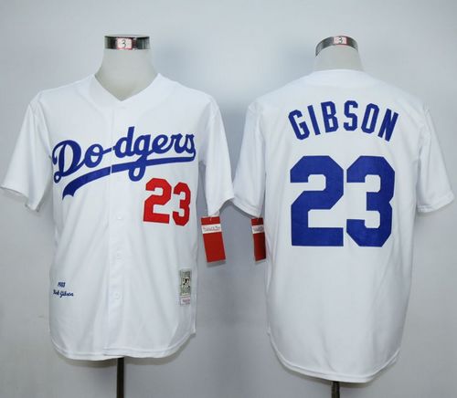 Mitchell And Ness Dodgers #23 Kirk Gibson White Throwback Jersey
