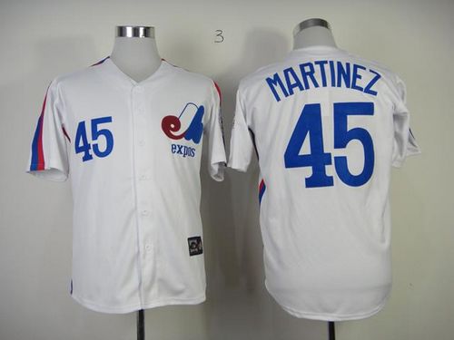 Mitchell And Ness Expos #45 Pedro Martinez White Throwback Stitched Jersey