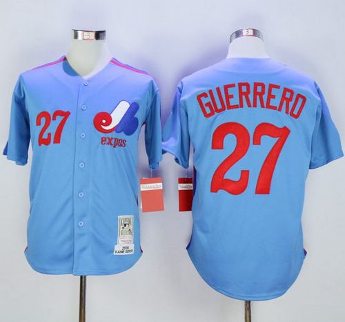 Mitchell And Ness Expos #27 Vladimir Guerrero Blue Stitched Jersey