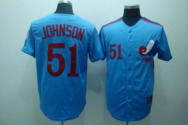 Mitchell And Ness Expos #51 Randy Johnson Blue Stitched Throwback Jersey