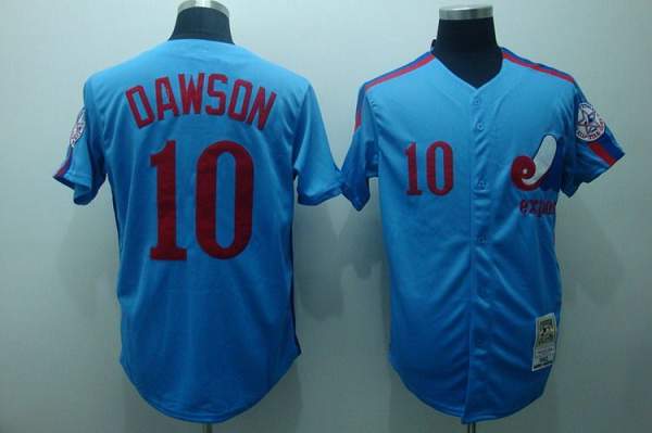 Mitchell And Ness Expos #10 Andre Dawson Stitched Blue Throwback Jersey