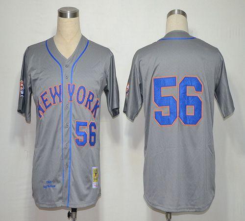 Mitchell And Ness 1965 Mets #56 Tug McGraw Grey Stitched Jersey