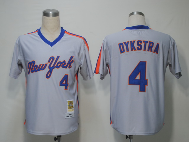 Mitchell And Ness Mets #4 Lenny Dykstra Grey Stitched Throwback Jersey