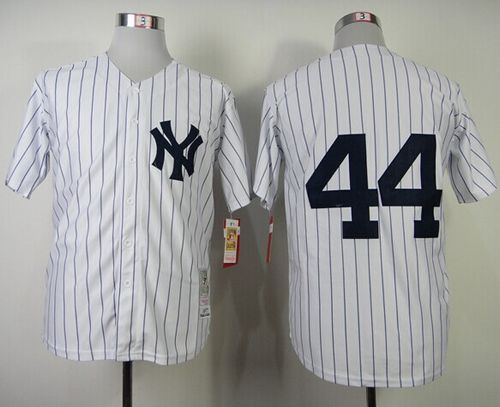 Mitchell And Ness 1977 Yankees #44 Reggie Jackson White Throwback Stitched Jersey