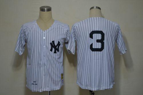 Mitchell And Ness 1932 Yankees #3 Babe Ruth White Throwback Stitched Jersey