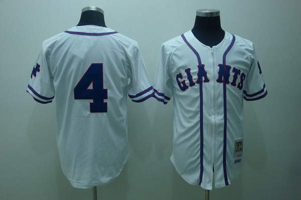 Mitchell And Ness Giants #4 Mel Ott Stitched White Throwback Jersey