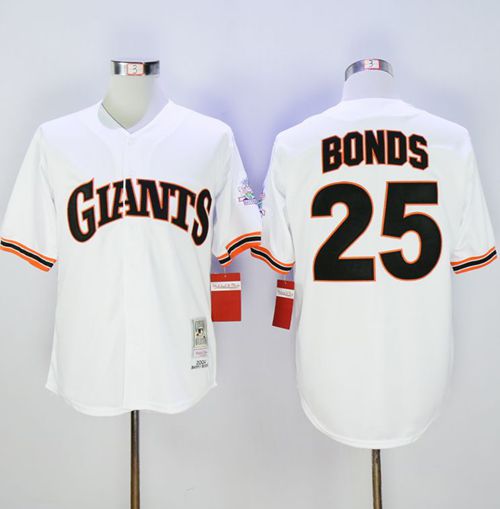 Mitchell And Ness 1989 Giants #25 Barry Bonds White Throwback Stitched Jersey