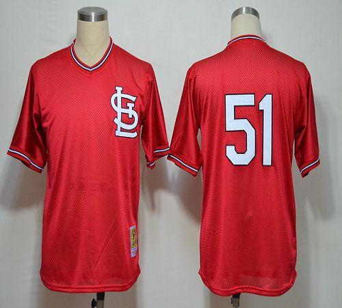 Mitchell And Ness 1985 Cardinals #51 Willie McGee Red Stitched Jersey