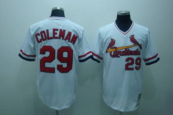 Mitchell And Ness Cardinals #29 Vince Coleman Stitched White Throwback Jersey