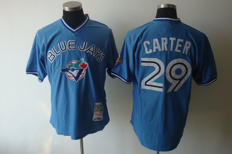 Mitchell And Ness Blue Jays #29 Joe Carter Blue Stitched Jersey