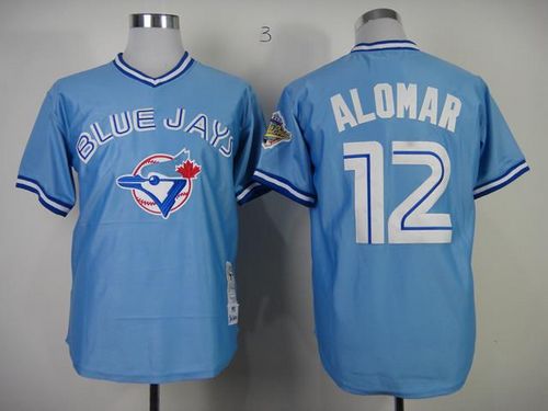 Mitchell And Ness 1993 Blue Jays #12 Roberto Alomar Blue Stitched Throwback Jersey