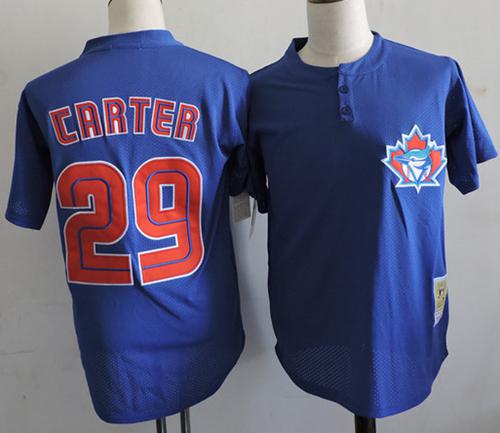 Mitchell And Ness 1997 Blue Jays #29 Joe Carter Blue Throwback Stitched Jersey