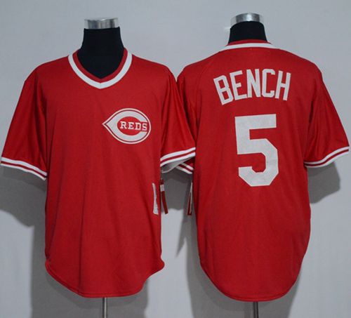 Mitchell And Ness 1983 Reds #5 Johnny Bench Red Throwback Stitched Jersey
