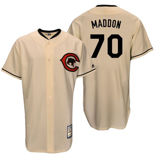 Mitchell And Ness Cubs #70 Joe Maddon Cream Throwback Stitched Jersey