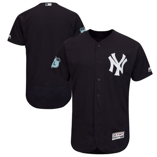 New York Yankees Majestic Navy 2017 Spring Training Authentic Flex Base Team Stitched Jersey