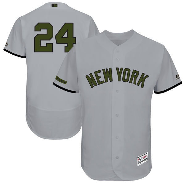 New York Yankees #24 Gary Sanchez Majestic Gray 2017 Memorial Day Authentic Collection Flex Base Player Stitched Jersey