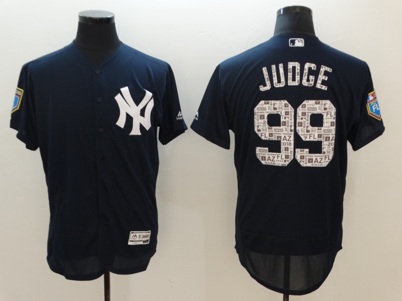 New York Yankees #99 Aaron Judge Navy 2018 Spring Training Flexbase Stitched Jersey