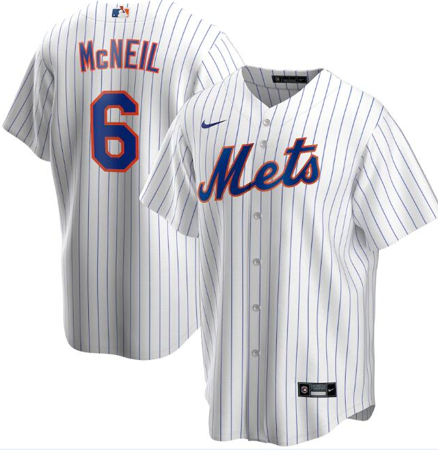 New York Mets White #6 Jeff McNeil Cool Base Stitched Jersey