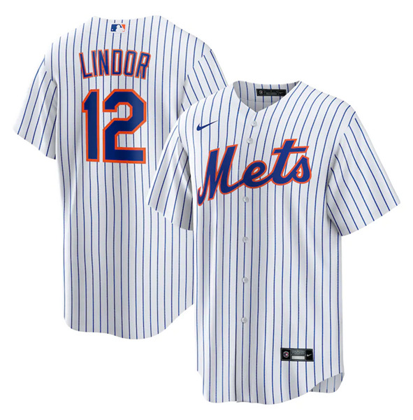 New York Mets White #12 Francisco Lindor Cool Base Stitched Jersey