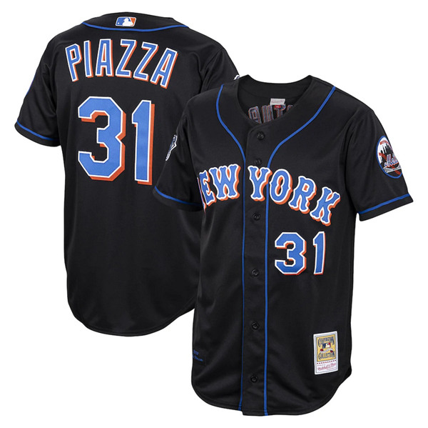 New York Mets #31 Mike Piazza Black Stitched Jersey