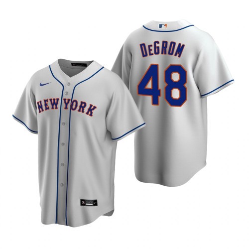 New York Mets White #48 Jacob DeGrom New Grey Cool Base Stitched Jersey