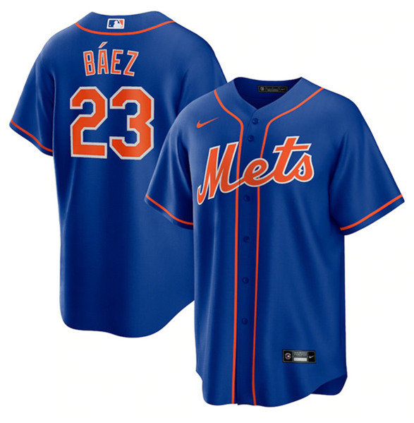 New York Mets #23 Javier Báez Royal Cool Base Stitched Jersey
