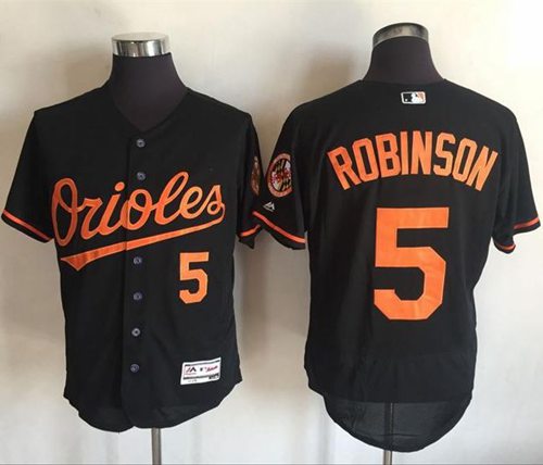 Orioles #5 Brooks Robinson Black Flexbase Authentic Collection Stitched Jersey