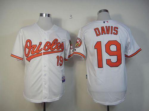 Orioles #19 Chris Davis White Cool Base Stitched Jersey
