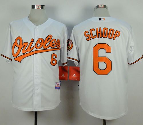 Orioles #6 Jonathan Schoop White Cool Base Stitched Jersey