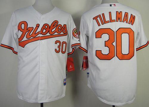 Orioles #30 Chris Tillman White Cool Base Stitched Jersey