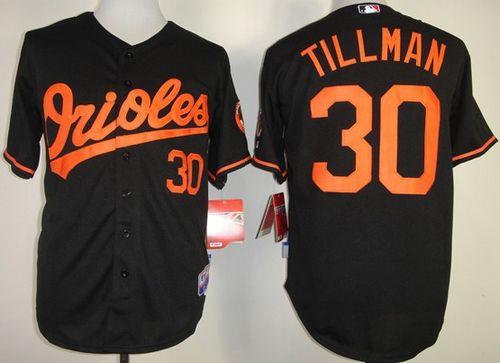 Orioles #30 Chris Tillman Black Cool Base Stitched Jersey