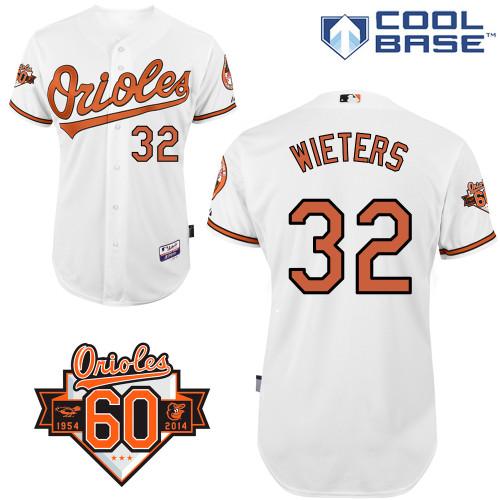 Orioles #32 Matt Wieters White Cool Base Stitched Jersey
