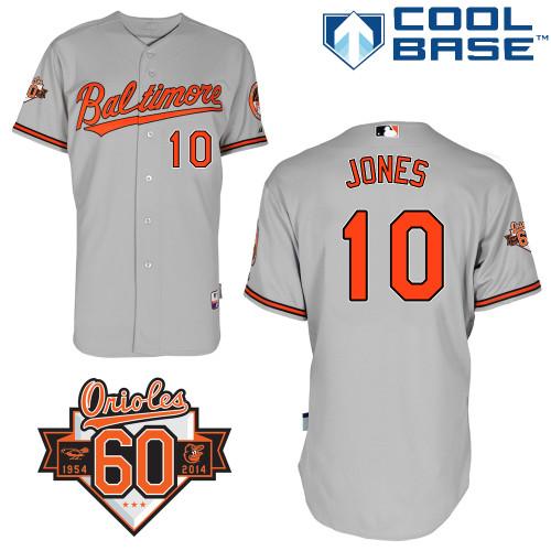 Orioles #10 Adam Jones Grey Cool Base Stitched Jersey