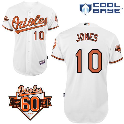 Orioles #10 Adam Jones White Cool Base Stitched Jersey