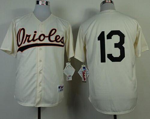 Orioles #13 Manny Machado Cream 1954 Turn Back The Clock Stitched Jersey