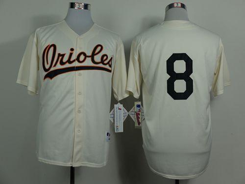 Orioles #8 Cal Ripken Cream 1954 Turn Back The Clock Stitched Jersey