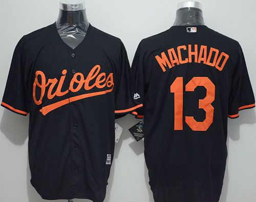 Orioles #13 Manny Machado Black New Cool Base Stitched Jersey