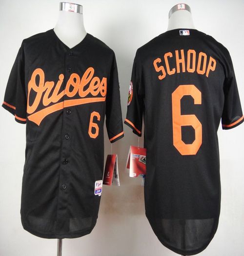 Orioles #6 Jonathan Schoop Black Cool Base Stitched Jersey