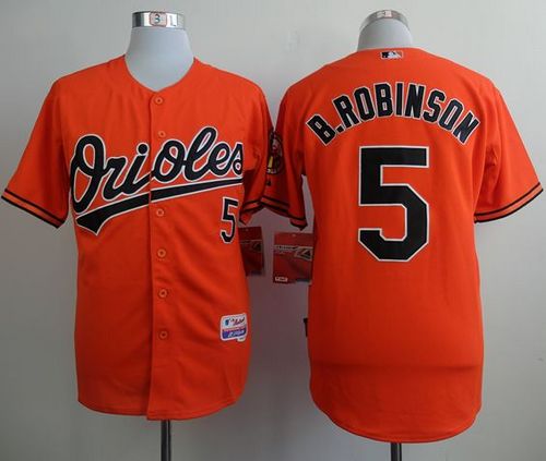 Orioles #5 Brooks Robinson Orange Cool Base Stitched Jersey