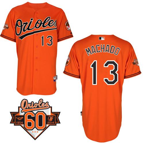 Orioles #13 Manny Machado Orange Cool Base Stitched Jersey