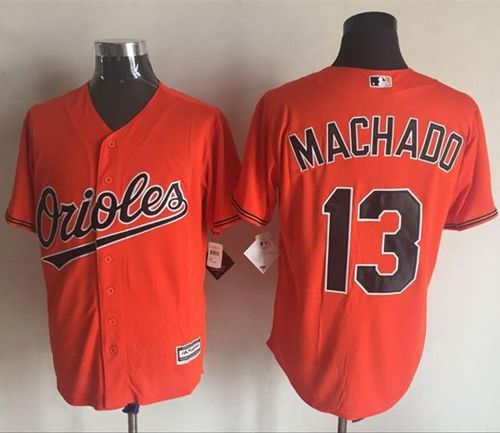 Orioles #13 Manny Machado Orange New Cool Base Stitched Jersey