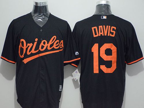 Orioles #19 Chris Davis Black New Cool Base Stitched Jersey