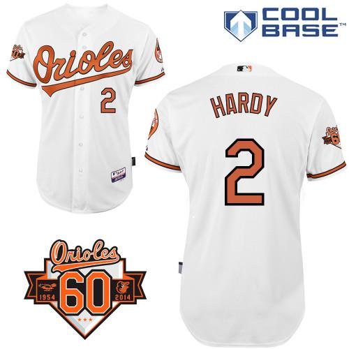 Orioles #2 J.J. Hardy White Cool Base Stitched Jersey