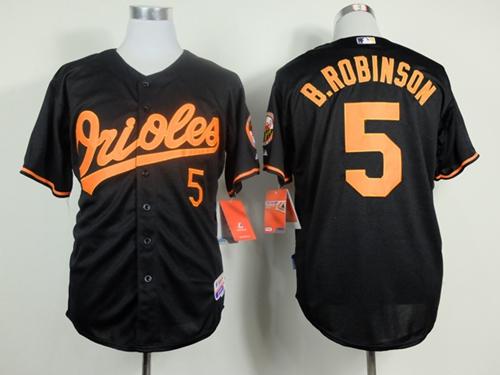 Orioles #5 Brooks Robinson Black Cool Base Stitched Jersey