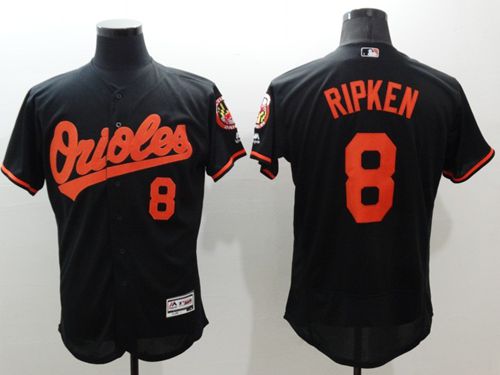 Orioles #8 Cal Ripken Black Flexbase Authentic Collection Stitched Jersey