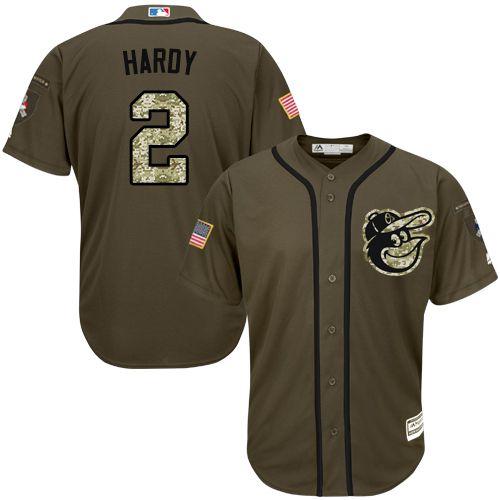 Orioles #2 J.J. Hardy Green Salute To Service Stitched Jersey
