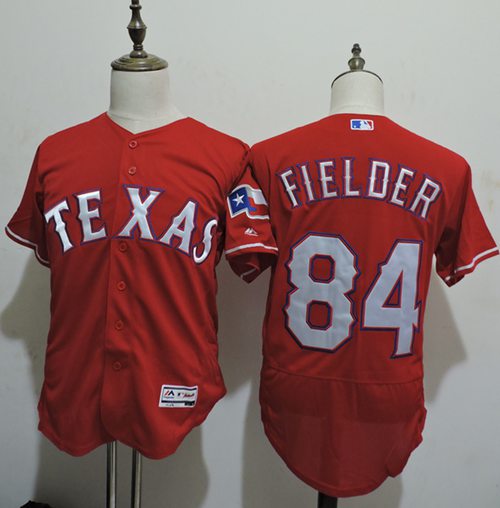 Rangers #84 Prince Fielder Red Flexbase Authentic Collection Stitched Jersey